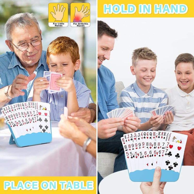 Tenyond Card Holders for Playing Cards - 4 Pack Playing Card Holder w/Foldable Stand for Stocking Stuffers, Travel Games, Seniors, Little Hand or Arthritis Hand, UNO, Poker, for Holidays Game Night - Image 2